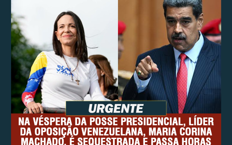 Opositora de Nicolás Maduro, Maria Corina, é sequestrada.